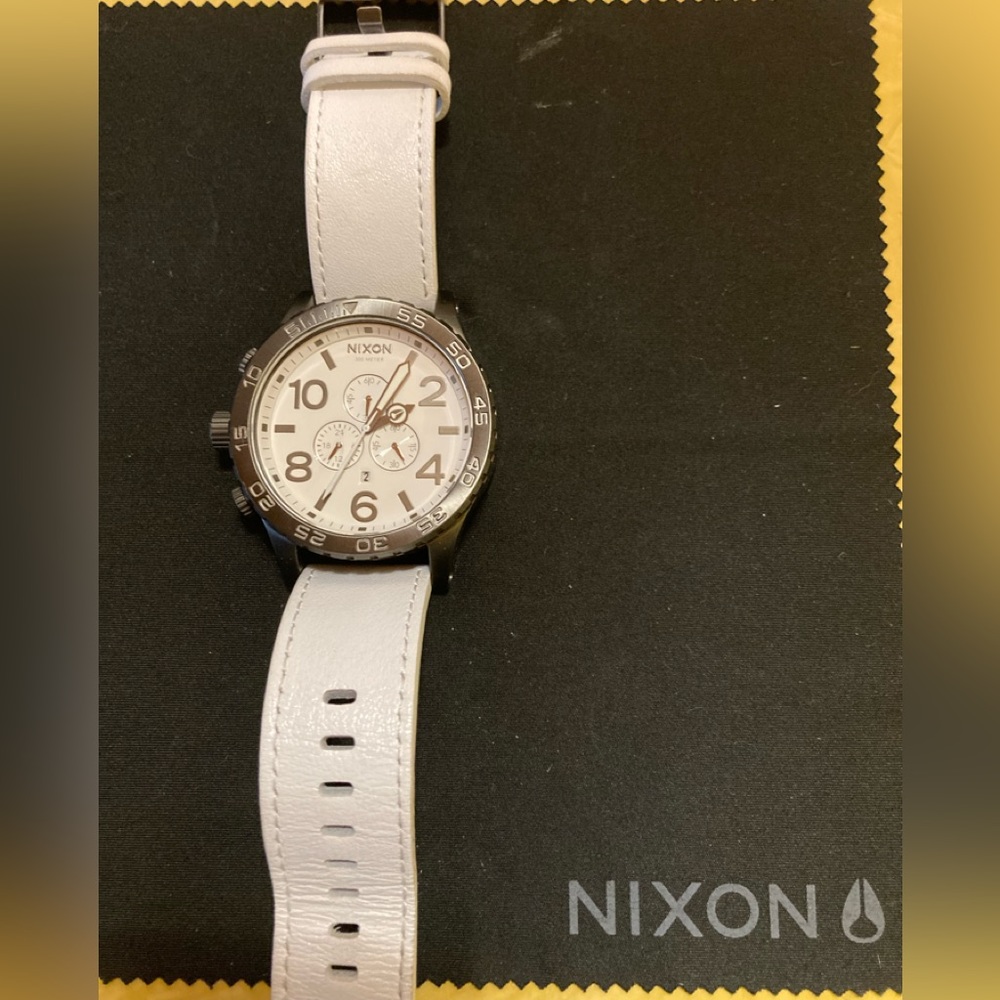 Nixon 51-30 Chrono White Leather band Watch